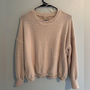 Altar'd State Soft Cream Popcorn Knit Crewneck Sweater